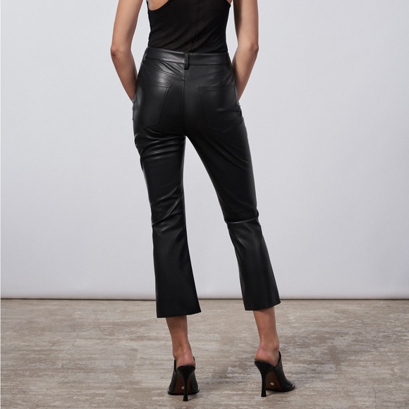 ZARA Faux Leather Cropped Pants - Picture 2 of 7